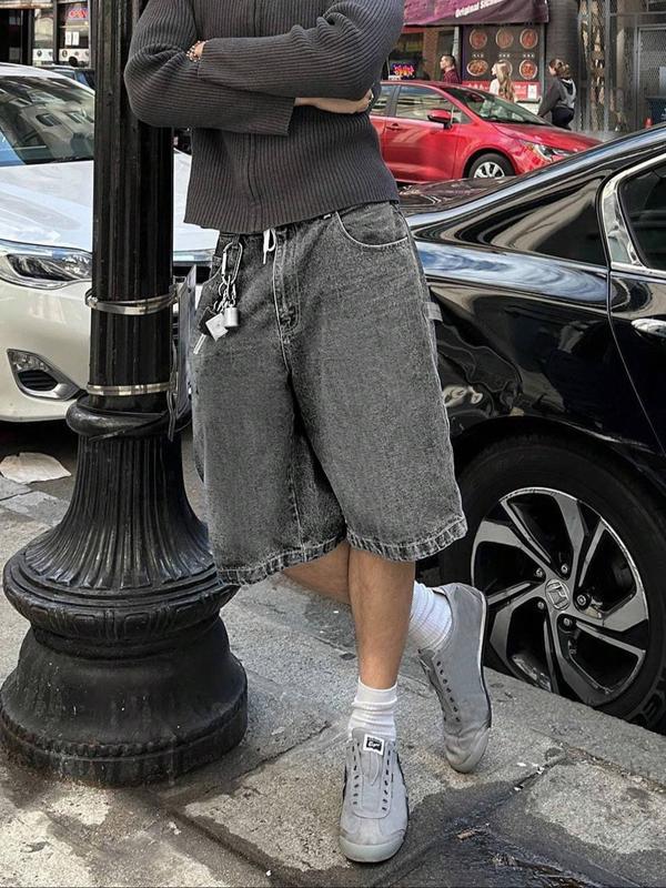 THECADE Faded Denim Shorts