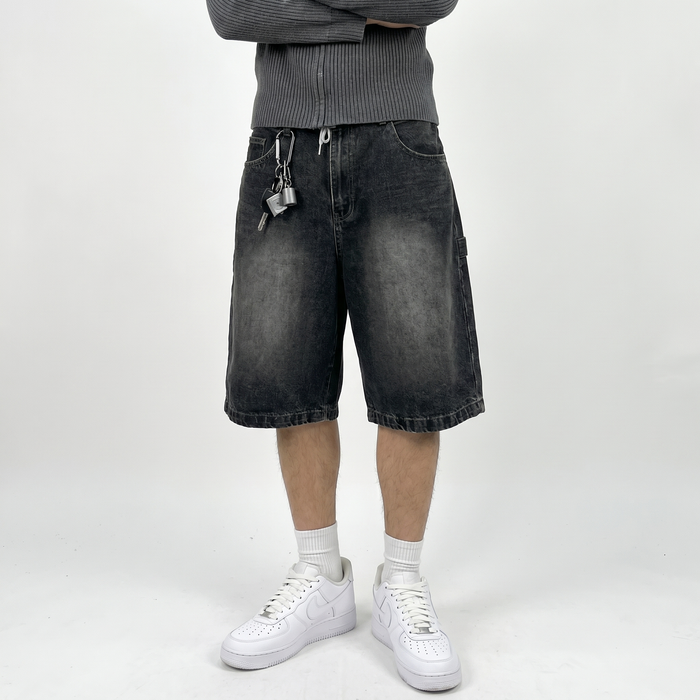THECADE Faded Denim Shorts