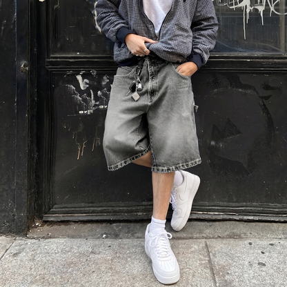 THECADE Faded Denim Shorts