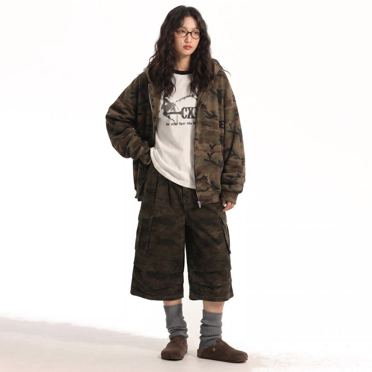 THECADE Camouflage Shorts