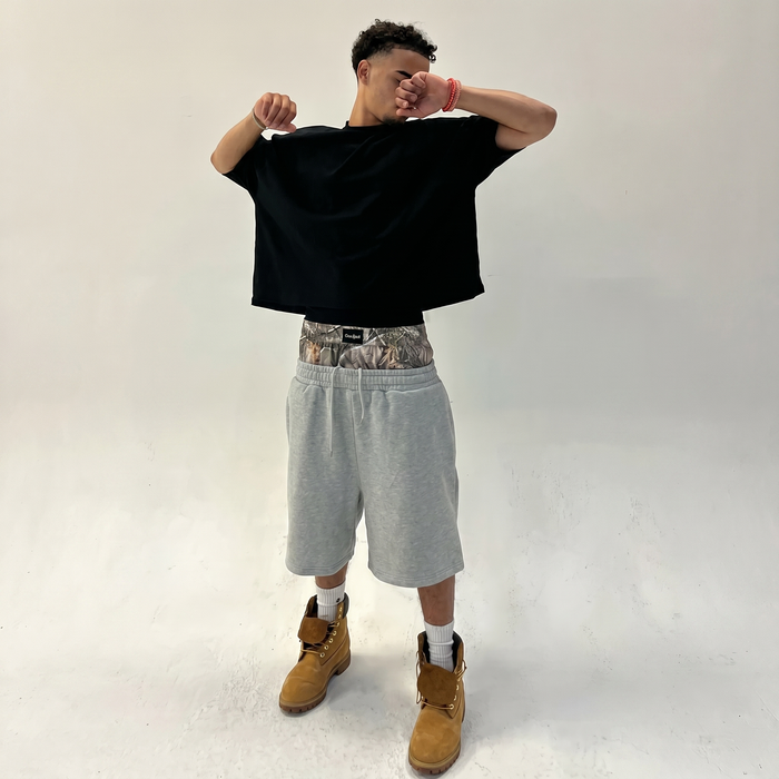 Tree Baggy Double-Waist Shorts
