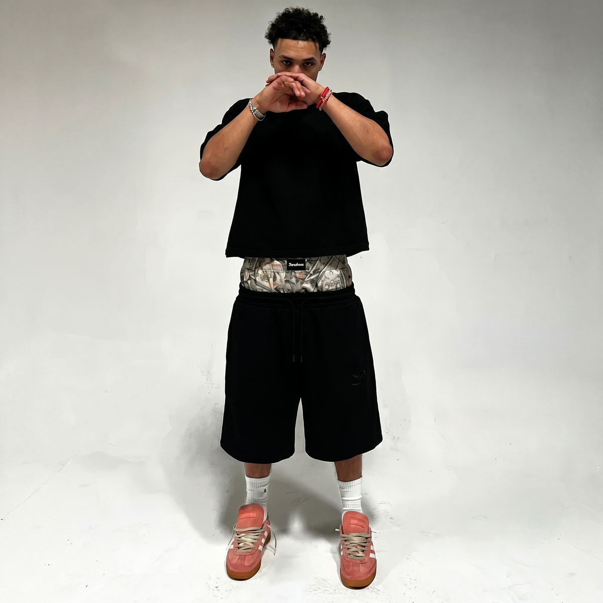 Tree Baggy Double-Waist Shorts