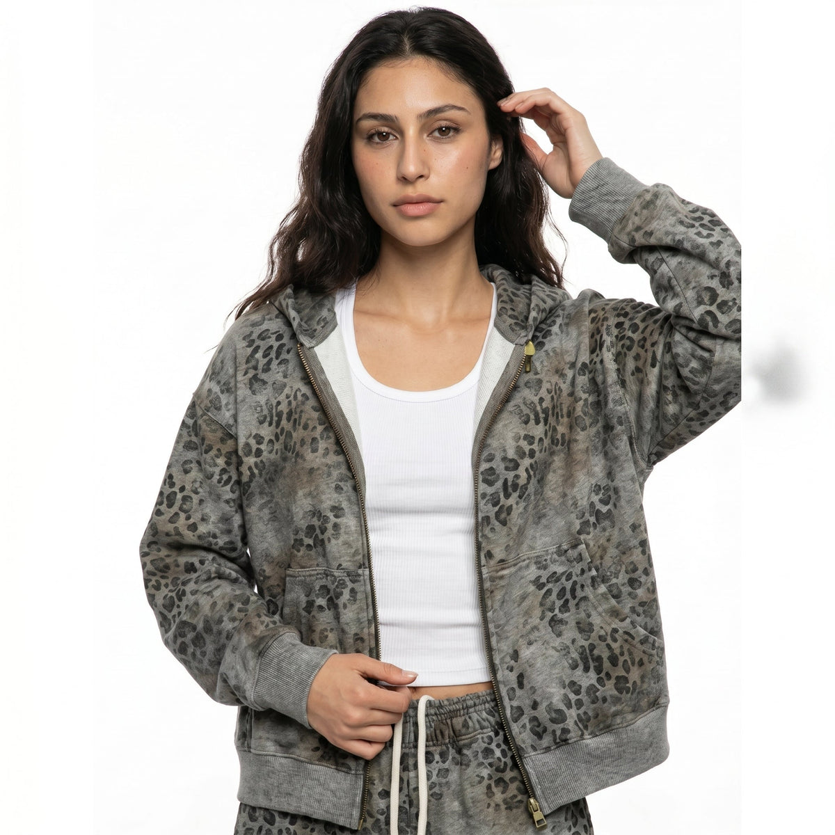 Leopard Fleece Hoodie